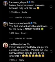 Fans weigh in on DDG's unusual gift for his son's first birthday (Image via Instagram/@theshaderoom)